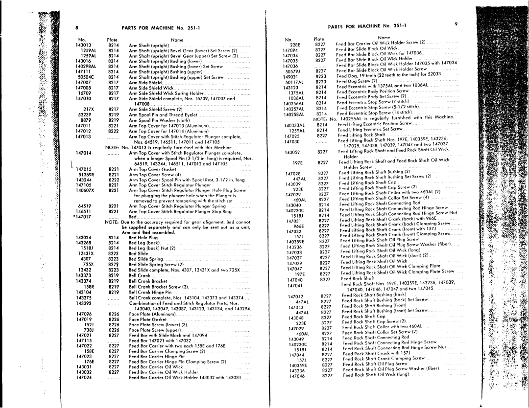 Singer 251-2, 251-3, 251-1 manual 