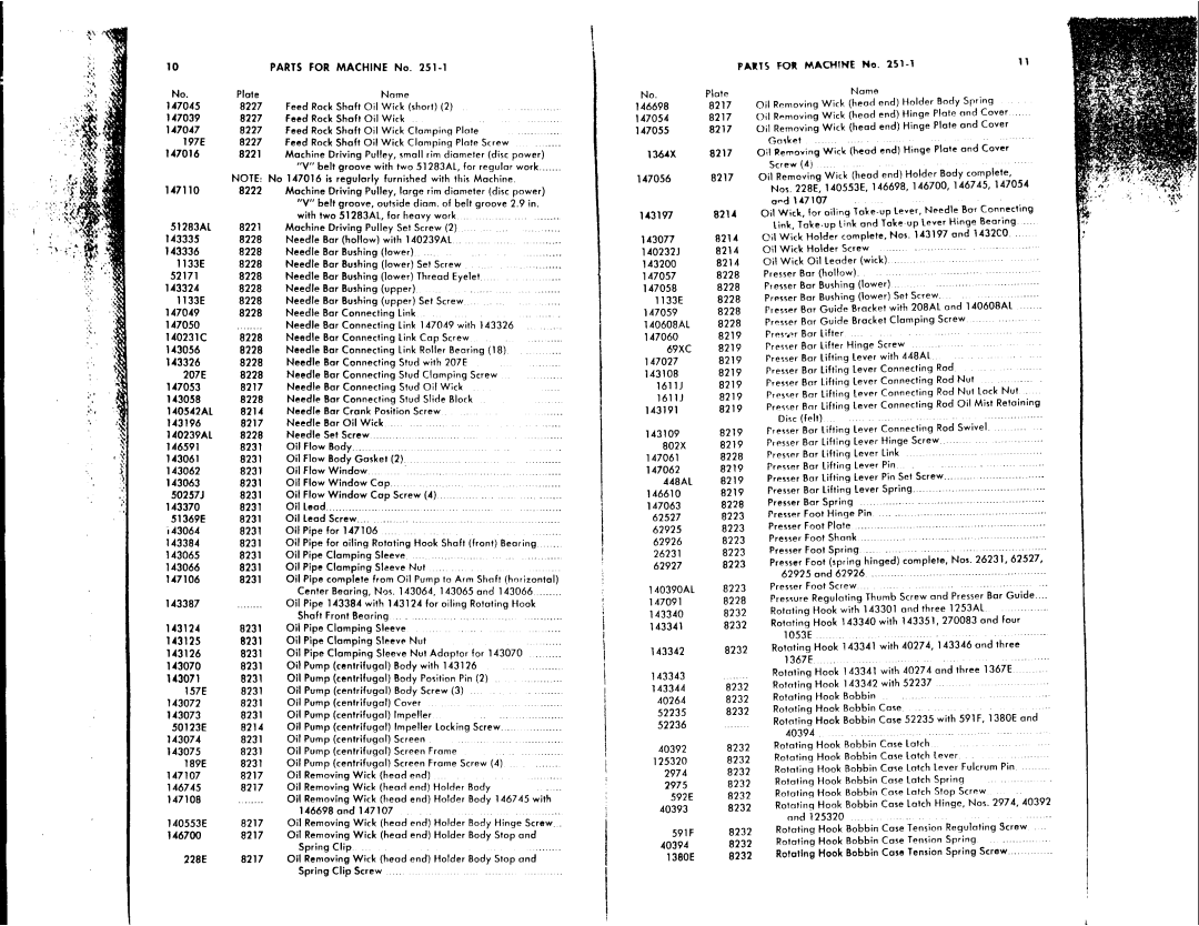 Singer 251-3, 251-1, 251-2 manual 