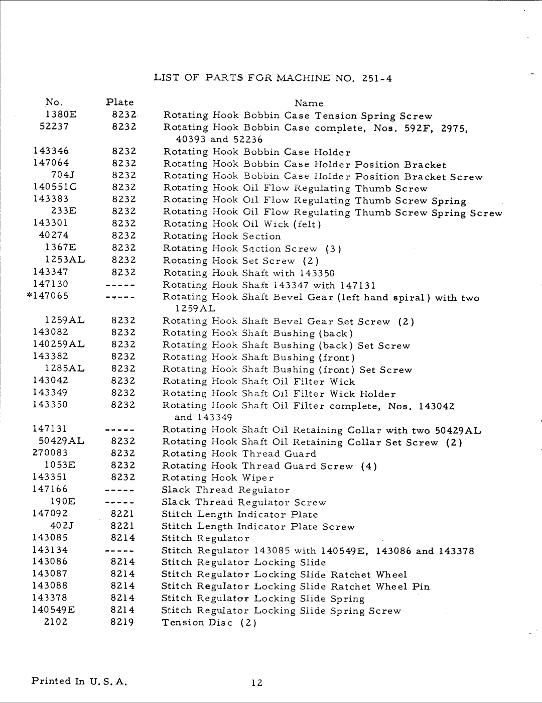 Singer 251-4, 251-6 manual 