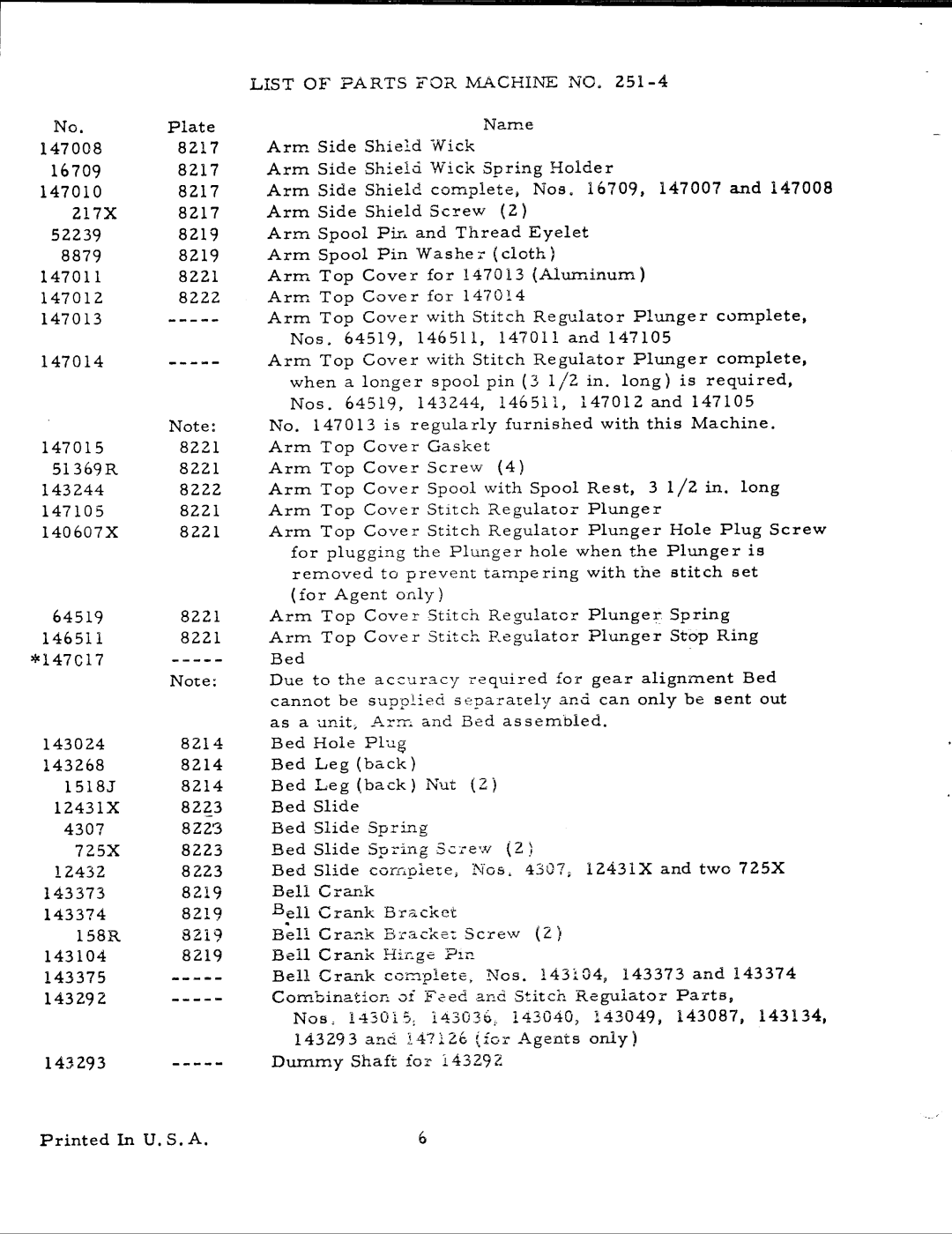 Singer 251-4, 251-6 manual 