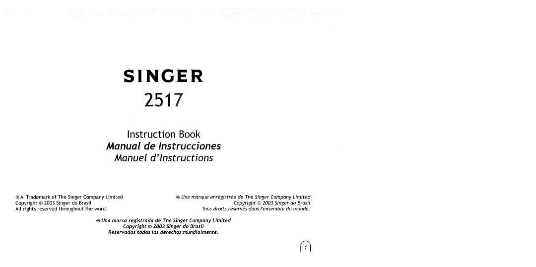 Singer 2517 manual 