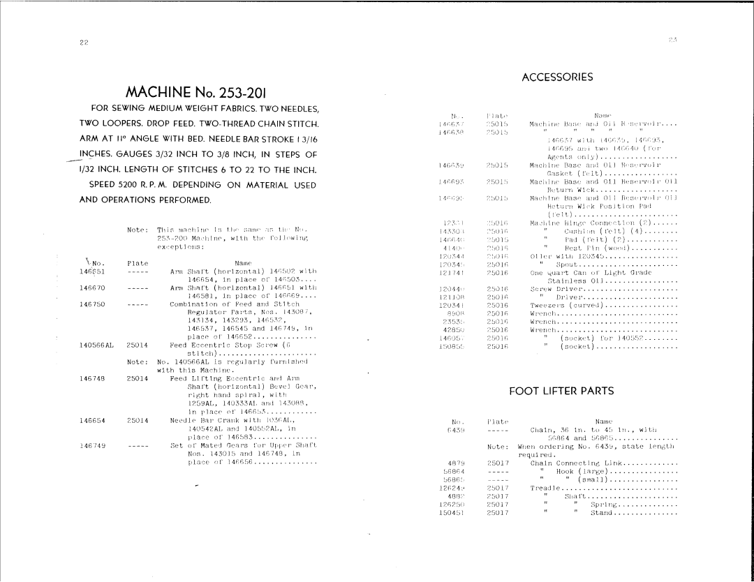 Singer 253-201, 253-200 manual 