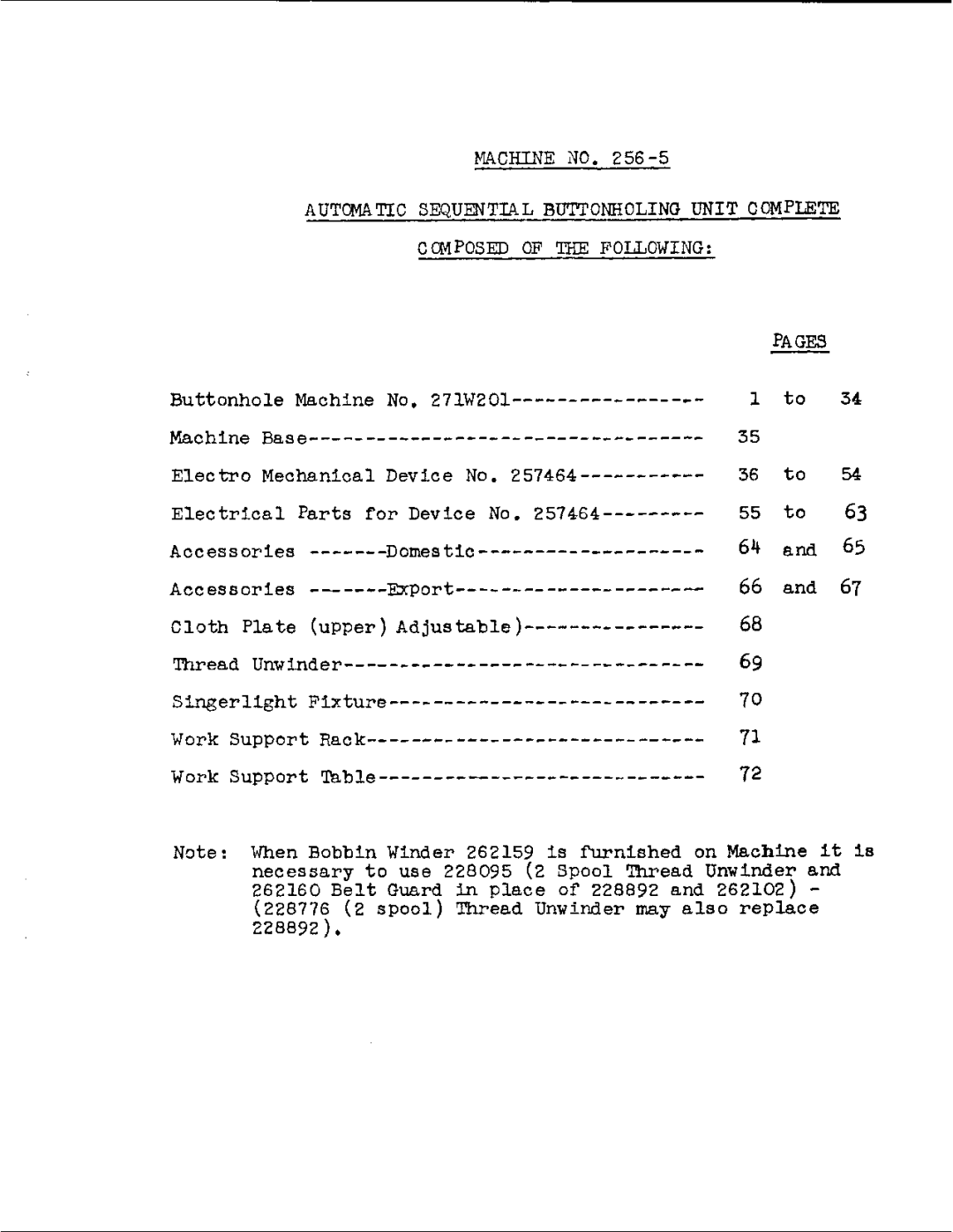 Singer 256-5 manual 