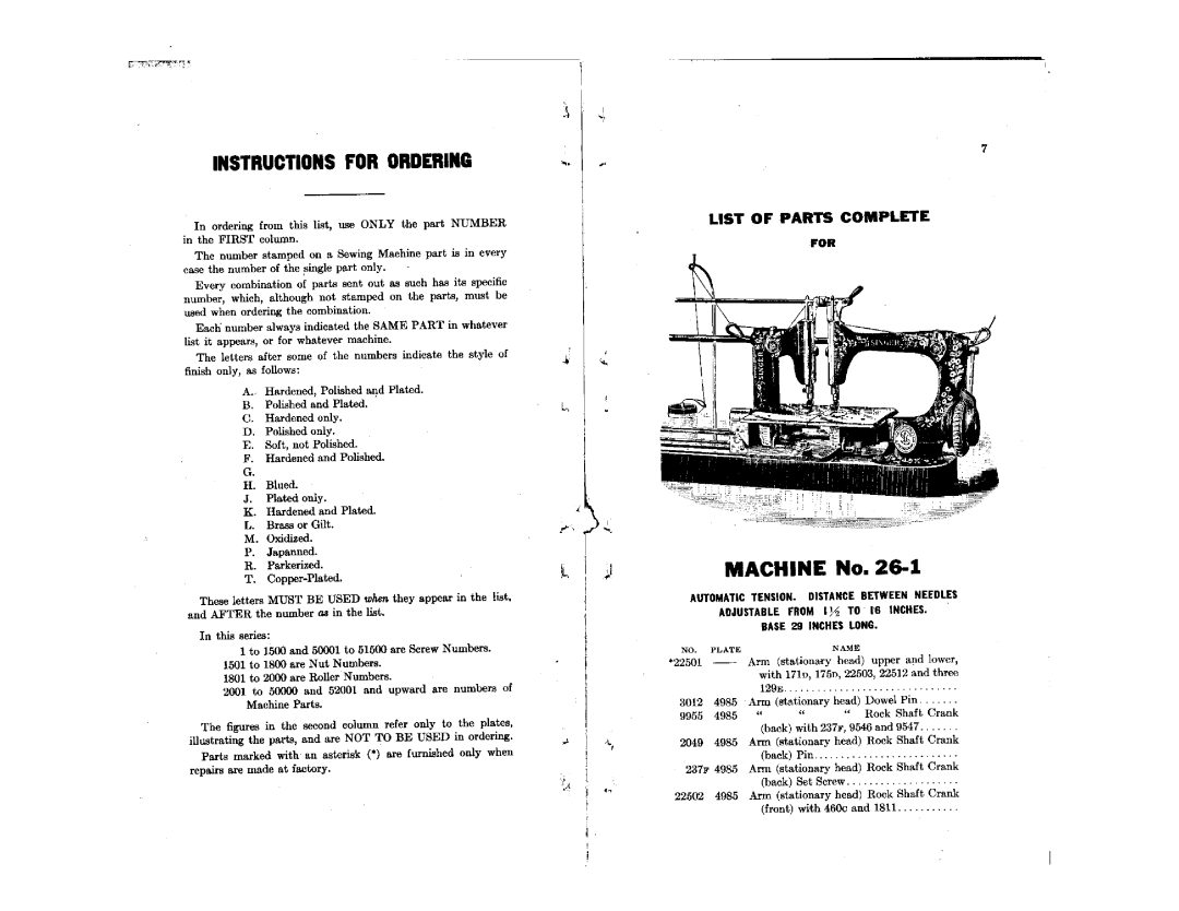 Singer 26-1, 26-2 manual 