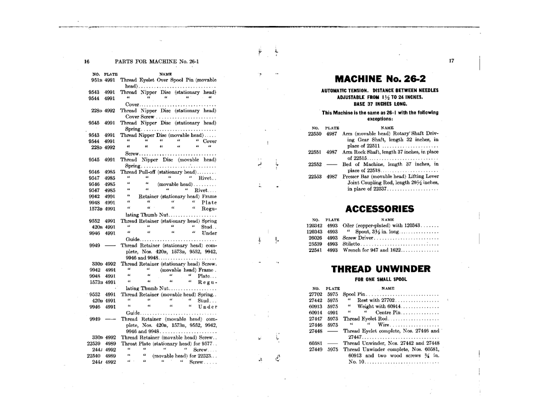 Singer 26-2, 26-1 manual 