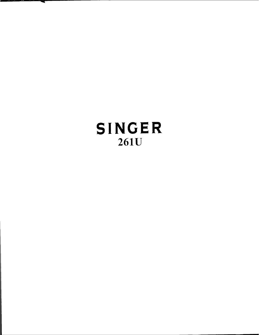 Singer 261U manual 