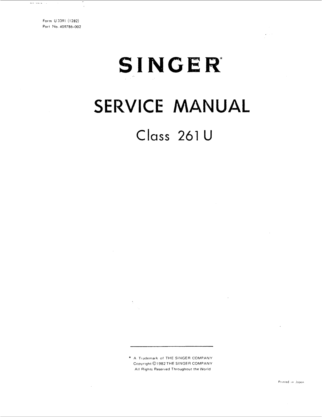 Singer 261U manual 