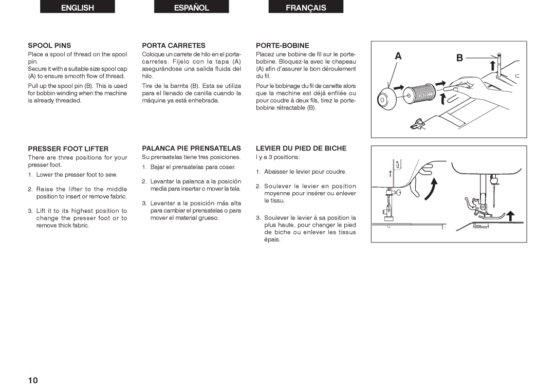 Singer 2639 instruction manual Spool Pins 