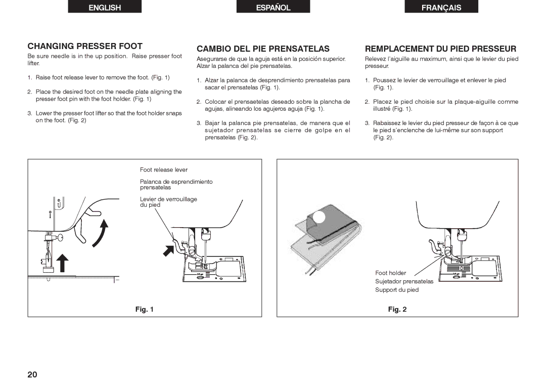 Singer 2639 instruction manual Be sure needle is in the up position. Raise presser foot 