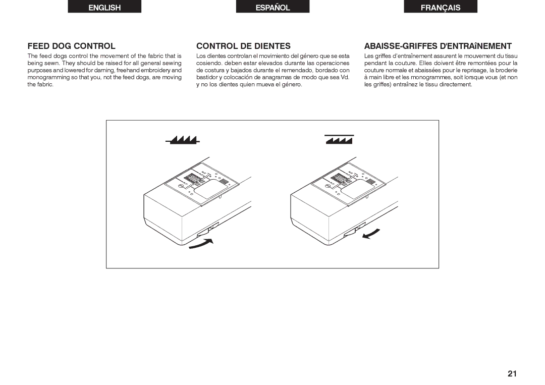 Singer 2639 instruction manual Feed DOG Control, Control DE Dientes 