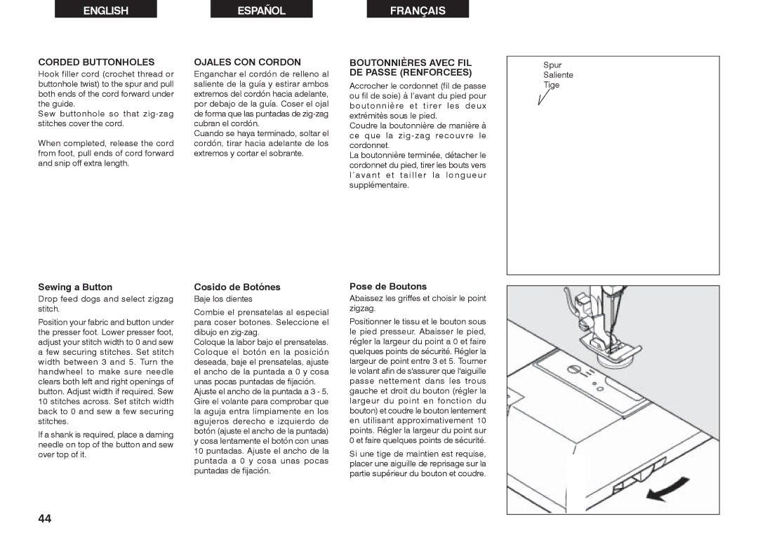 Singer 2662 instruction manual Corded Buttonholes 