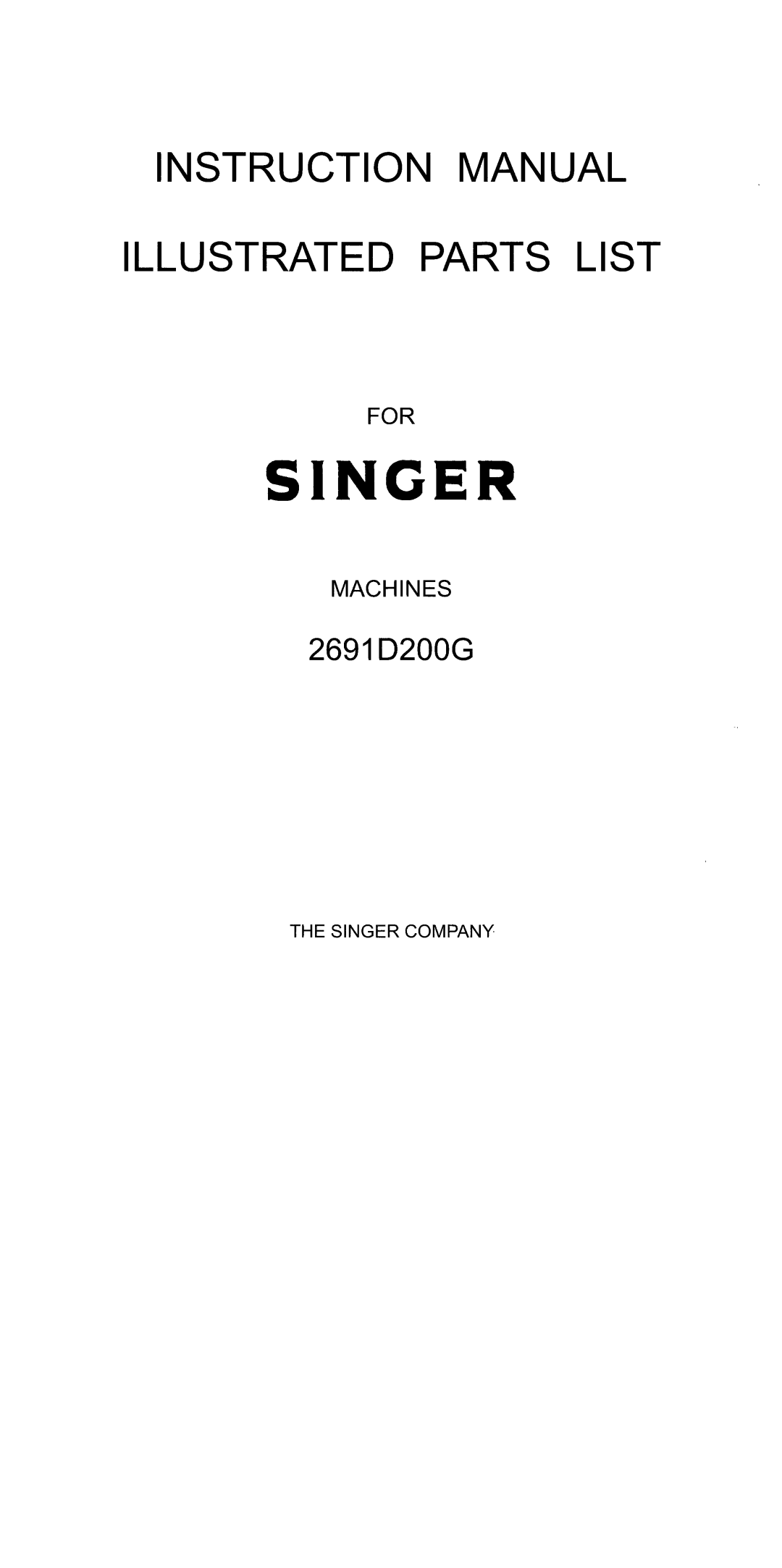 Singer 2691D200G manual 