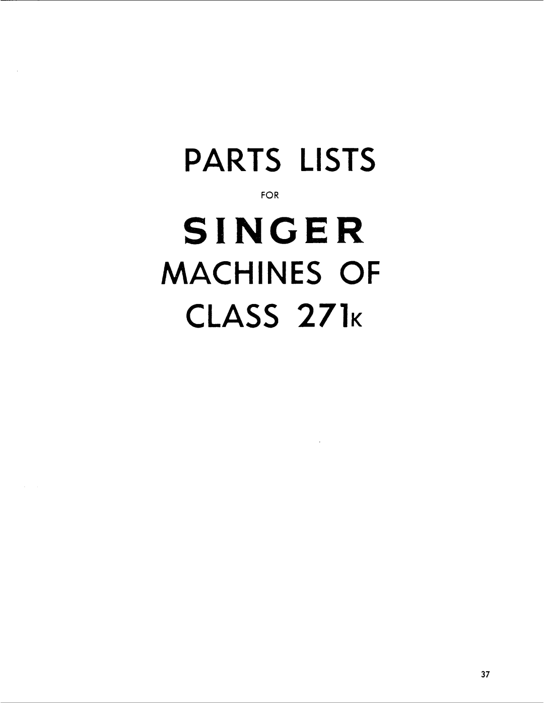 Singer 271K manual 