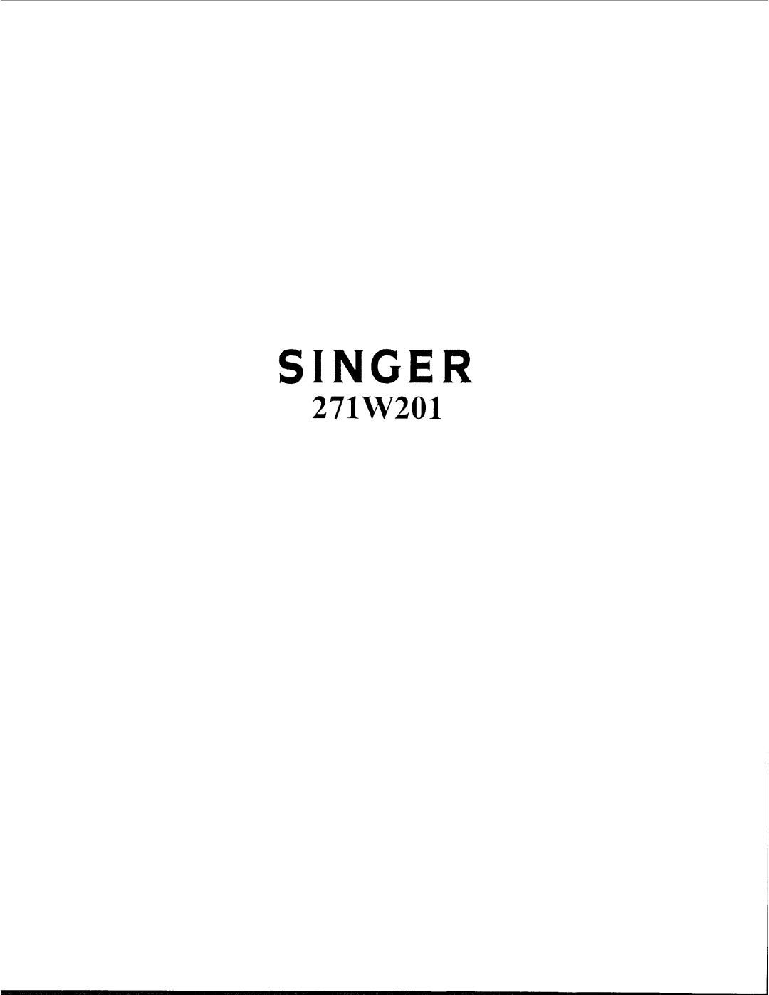 Singer 271W201 manual 