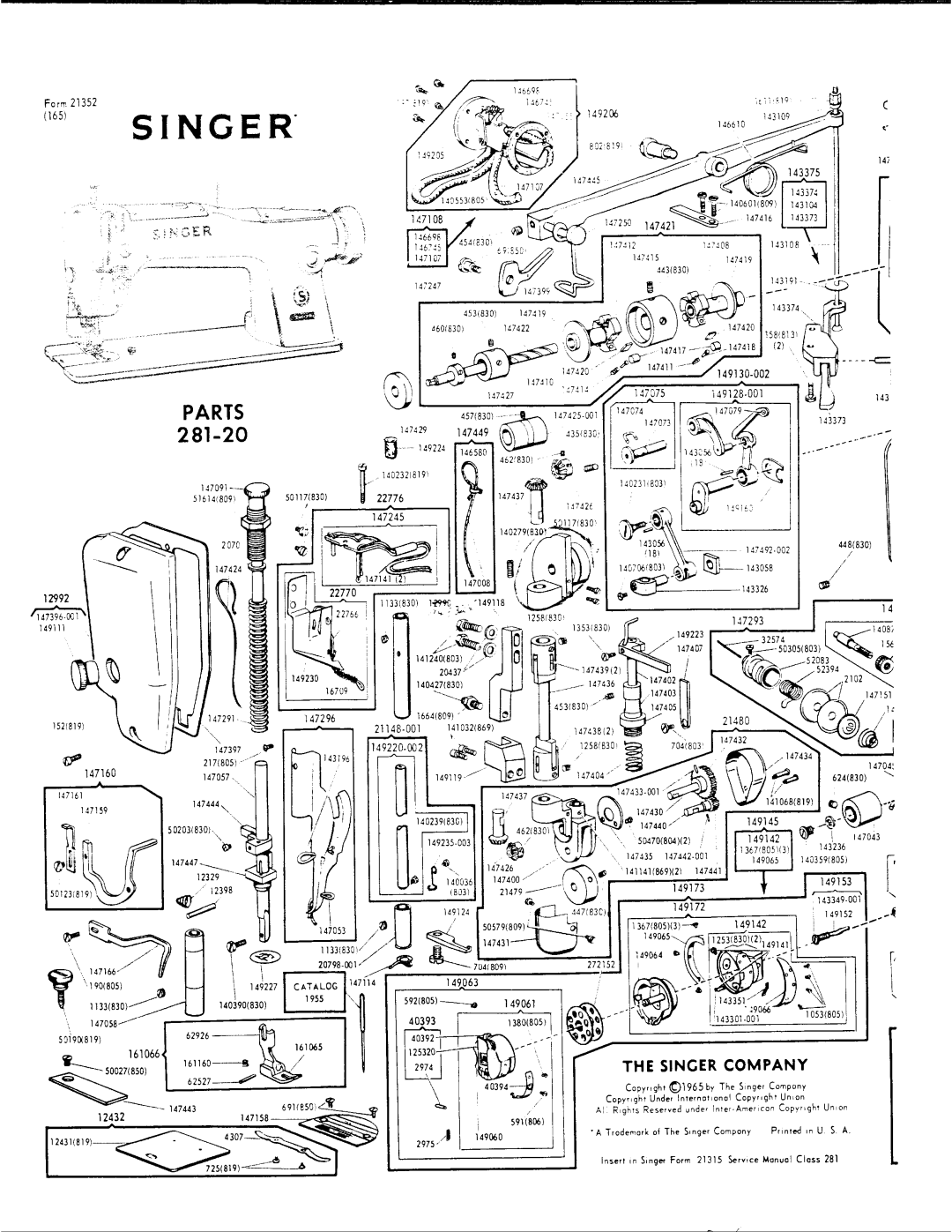 Singer 281-20 manual 