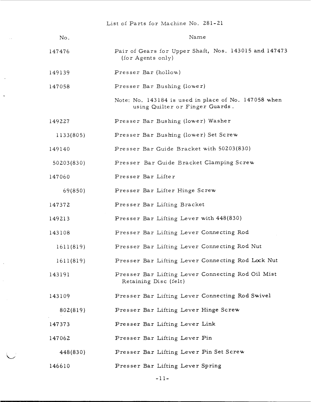 Singer 281-21 manual 