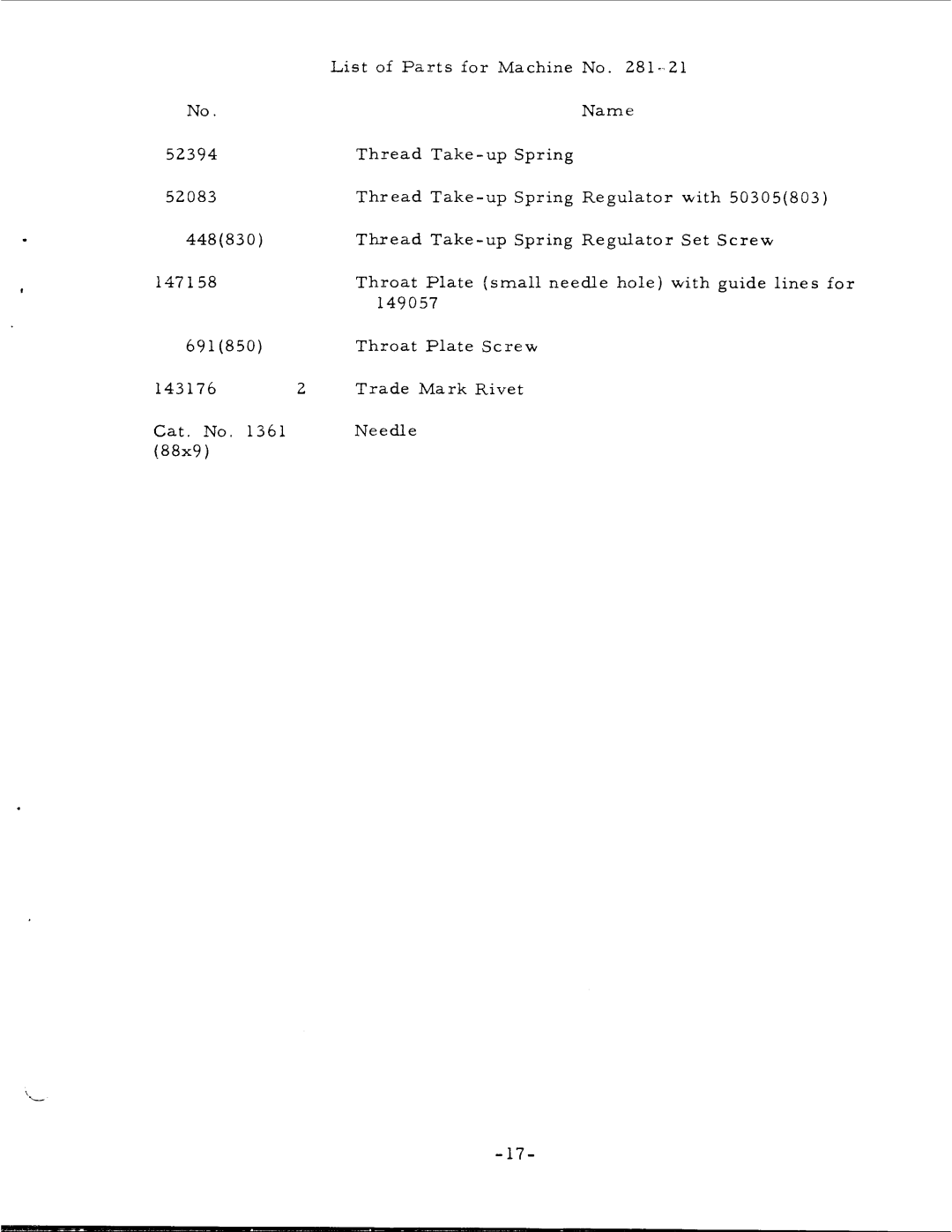 Singer 281-21 manual 