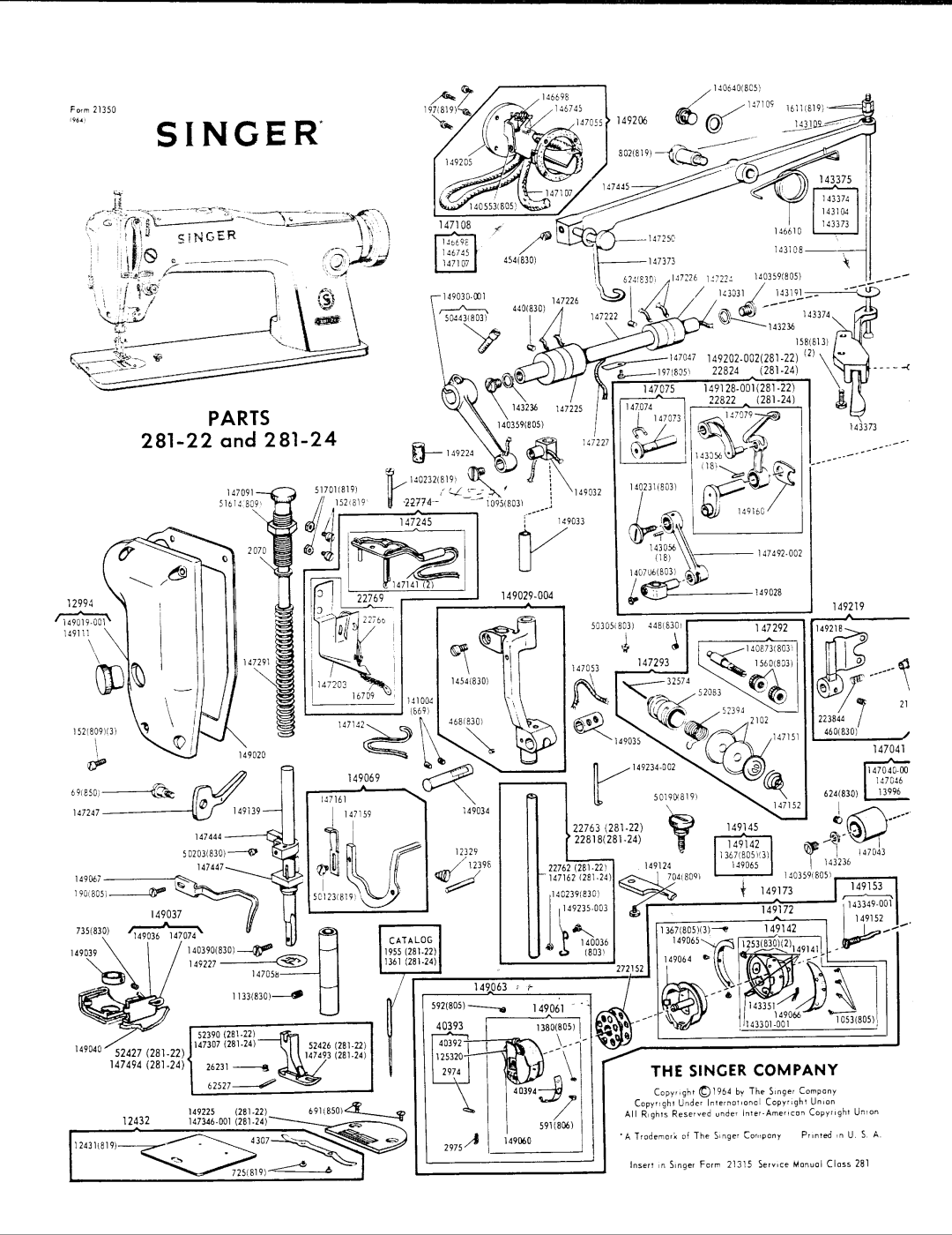 Singer 281-22, 281-24 manual 