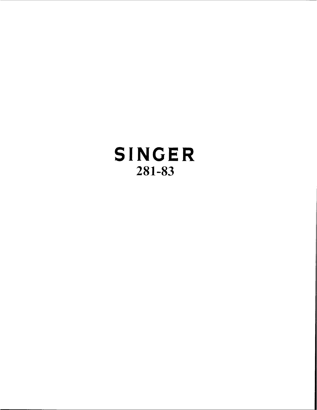 Singer 281-83 manual 