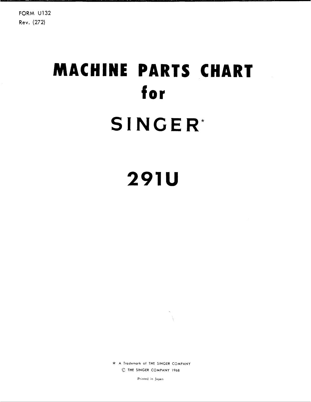 Singer 291U manual 