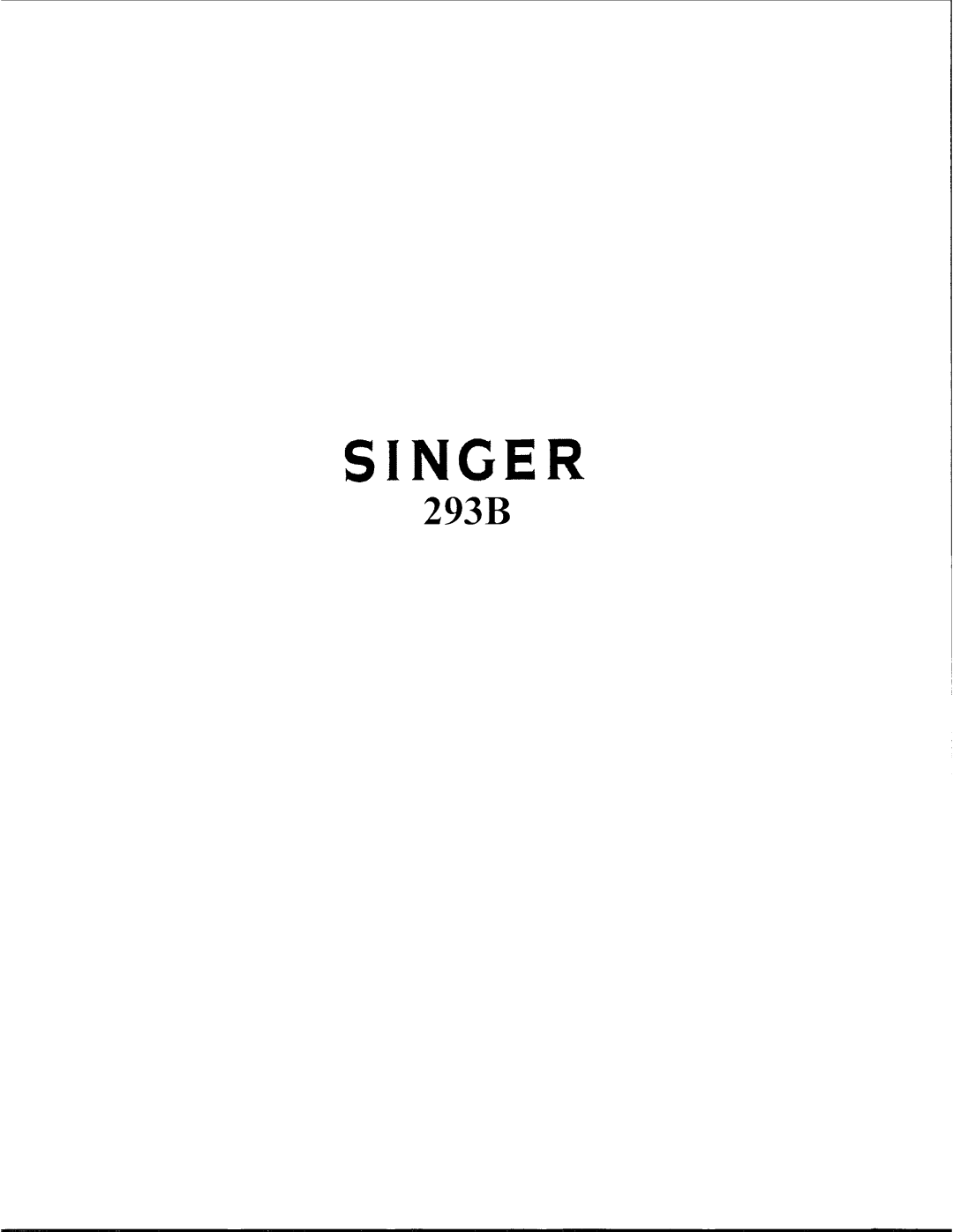 Singer 293B manual 