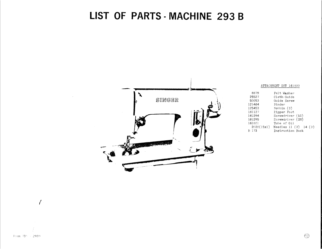 Singer 293B manual 