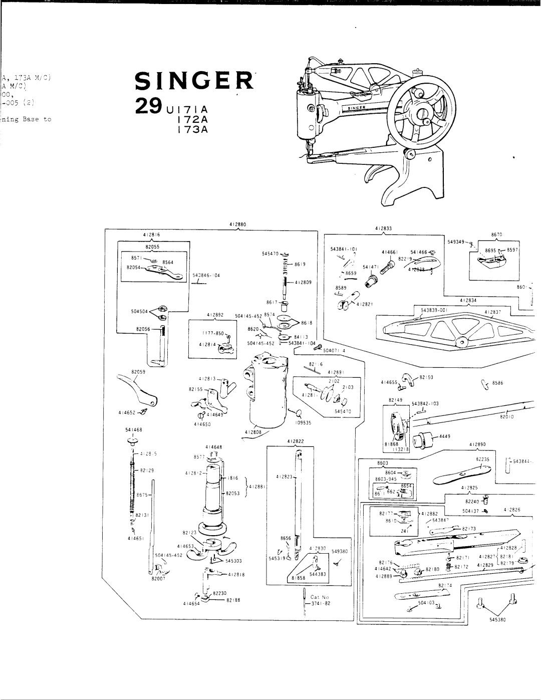 Singer 29U 172A, 29U 173A, 29U 171A manual 