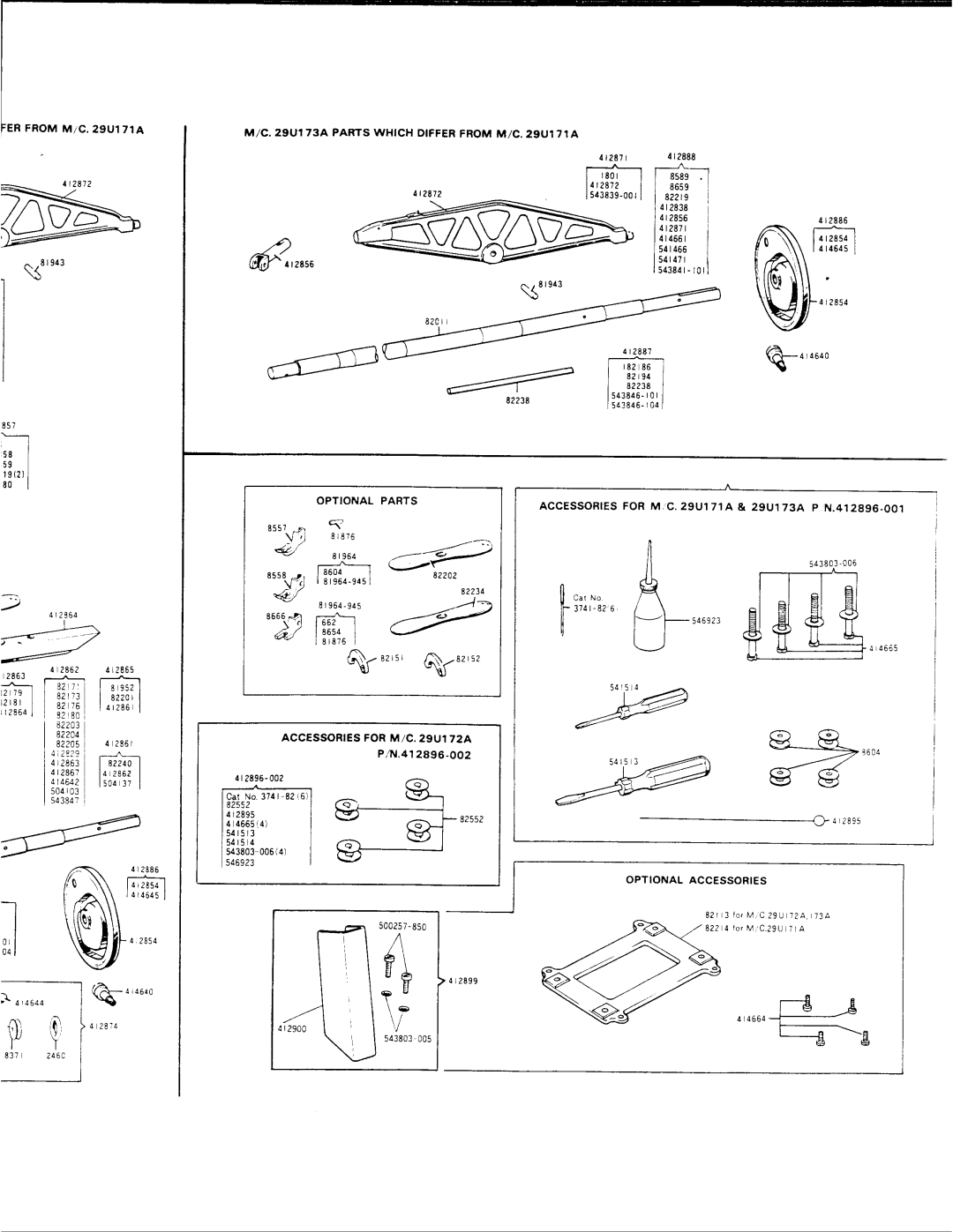 Singer 29U 171A, 29U 173A, 29U 172A manual 