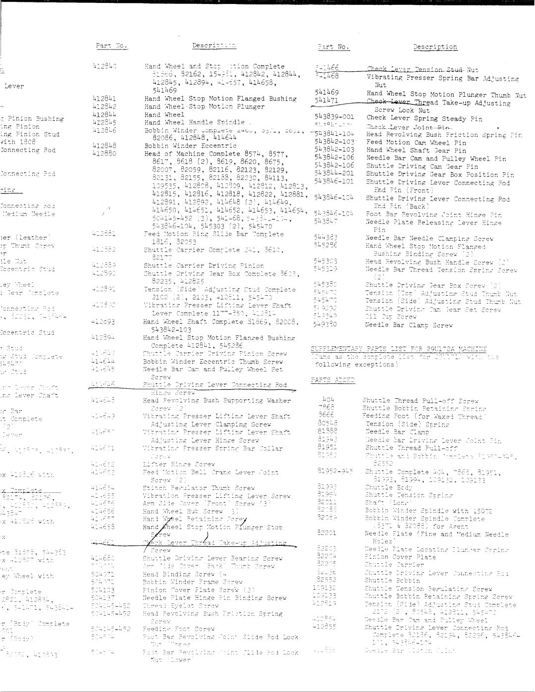 Singer 29U 173A, 29U 171A, 29U 172A manual 