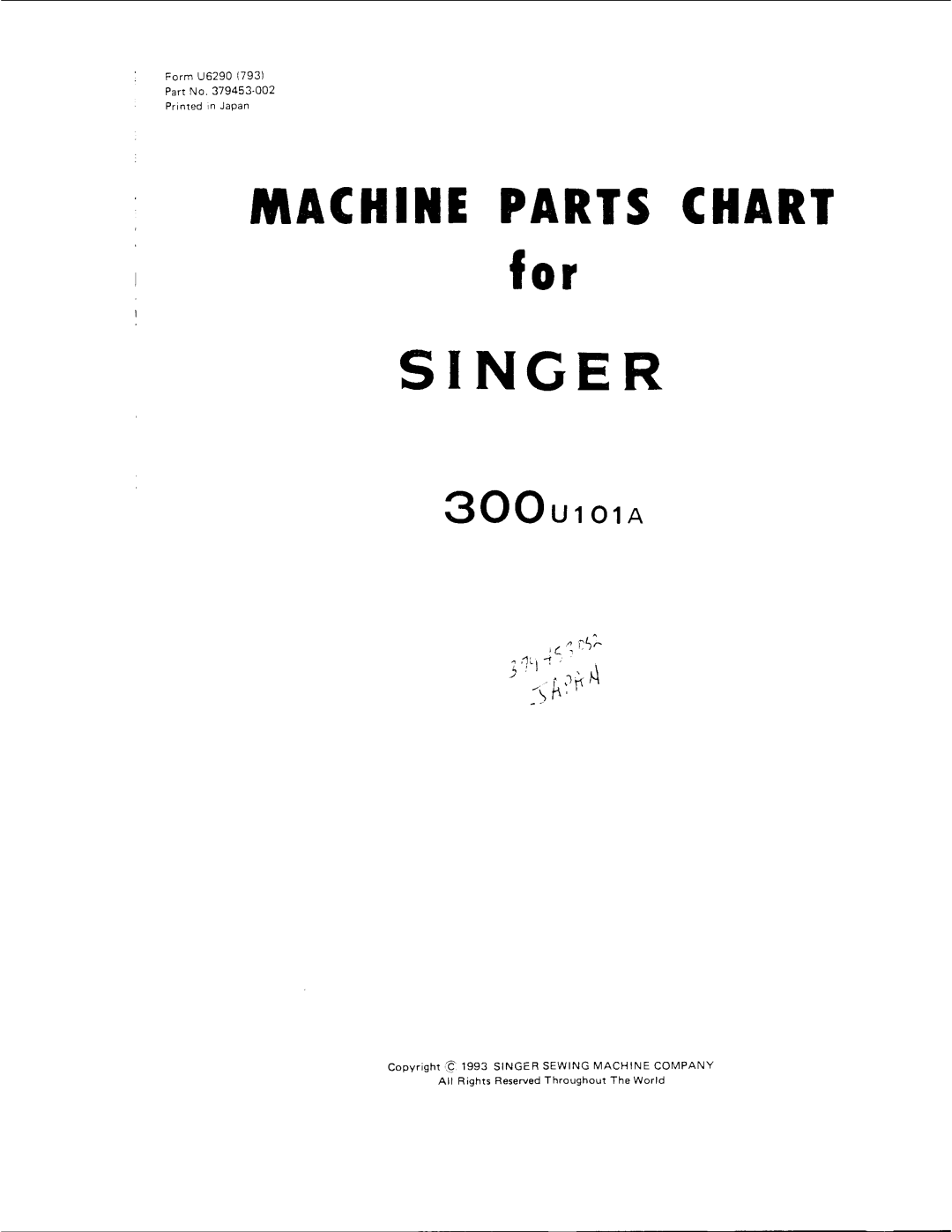 Singer 300U101A manual 