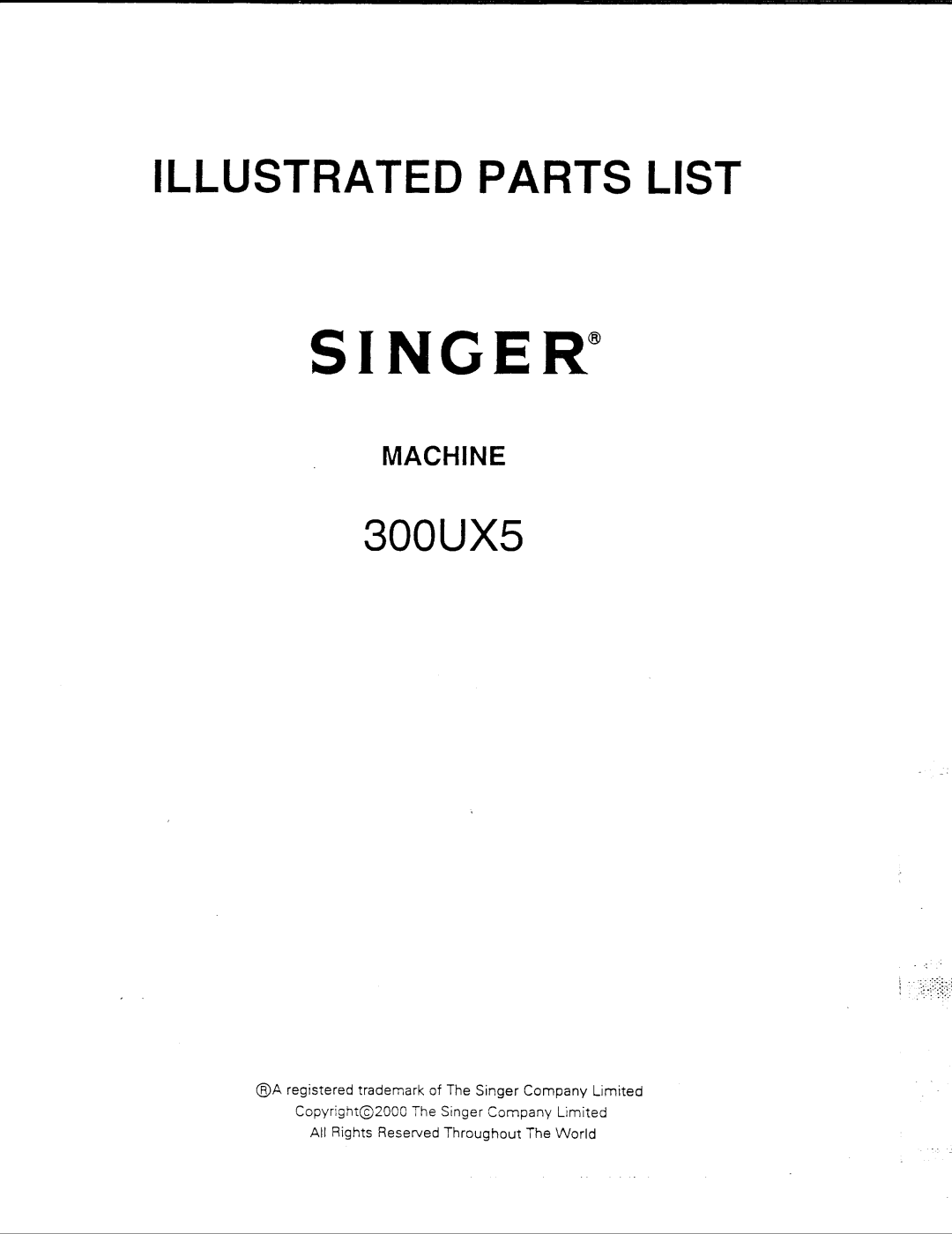 Singer 300UX5 manual 