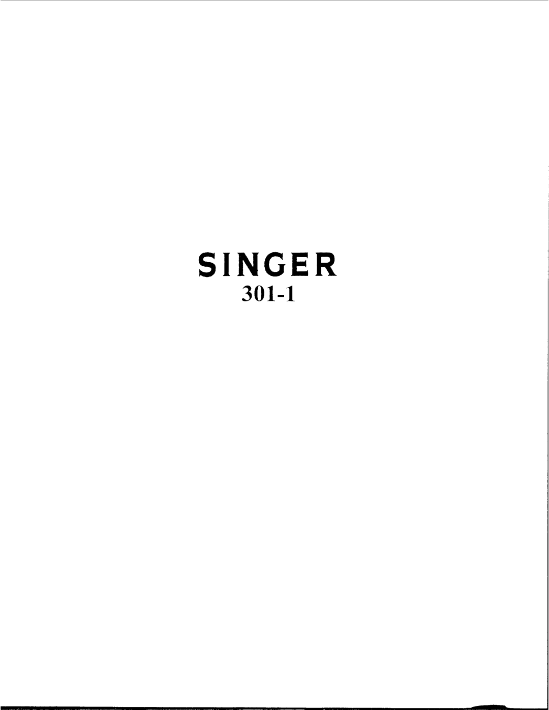 Singer 301-1 manual 