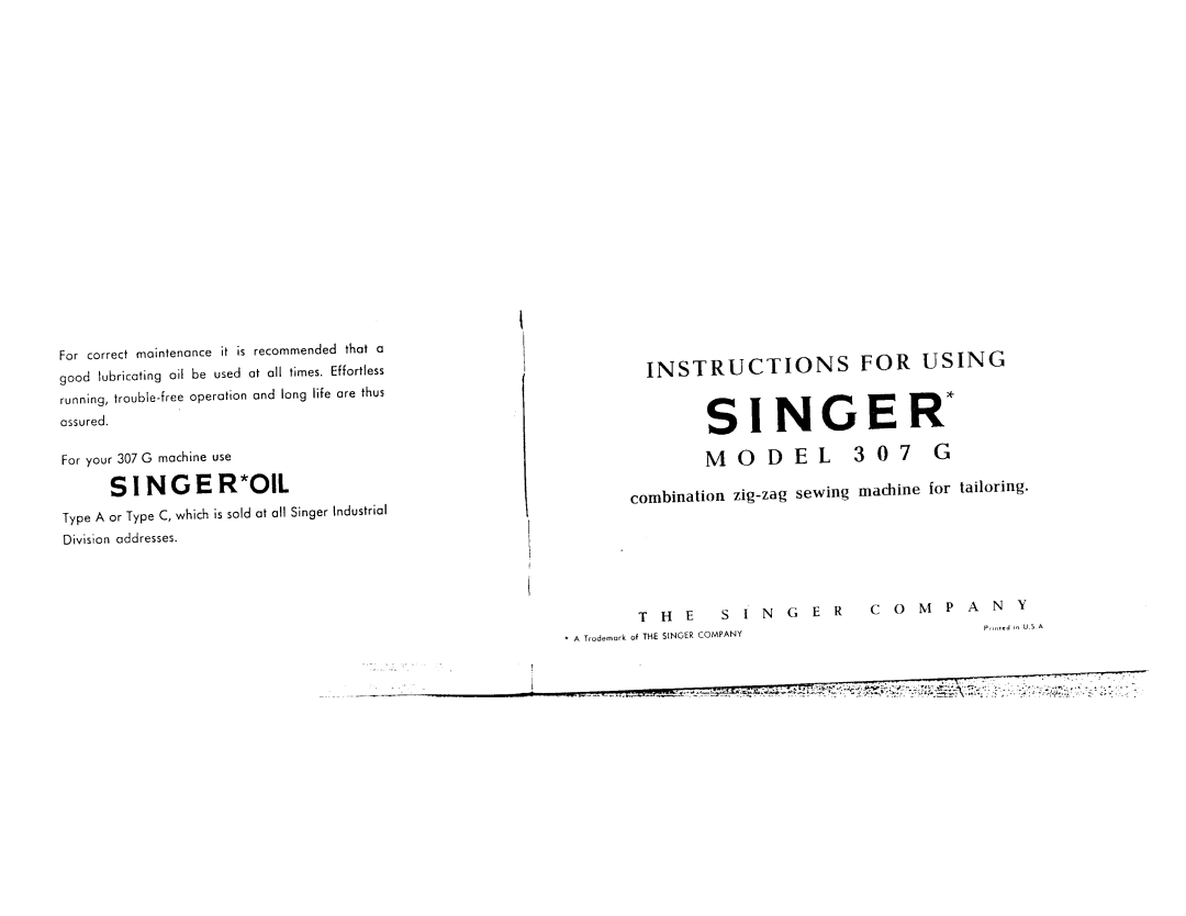 Singer 307 G manual 