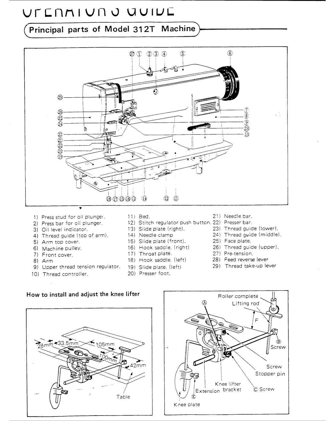 Singer 312 T141 manual 