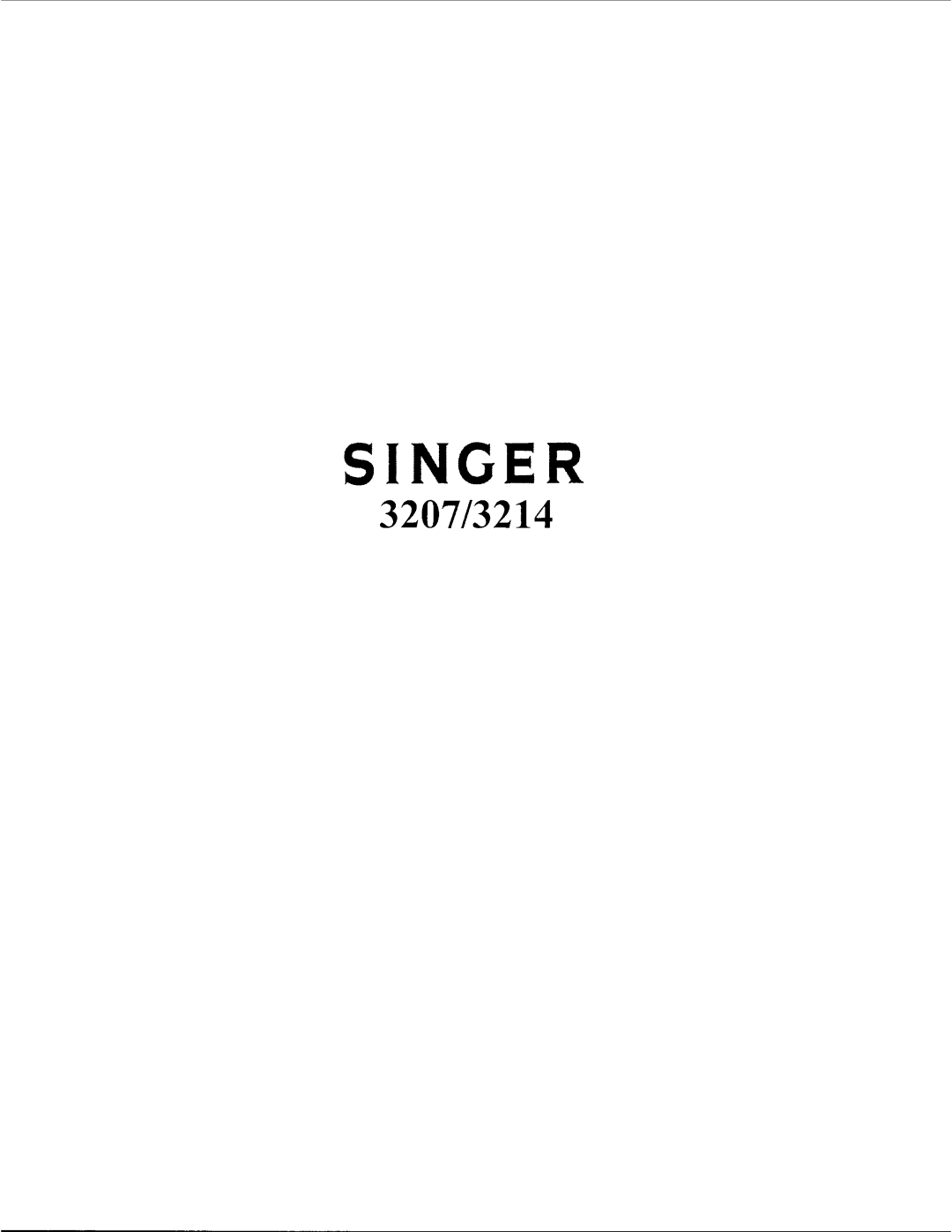 Singer 3207, 3214 manual 