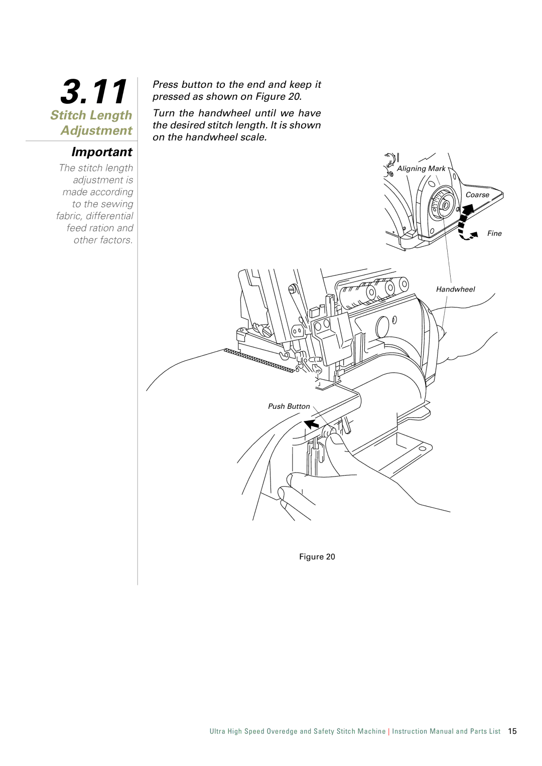 Singer 321K, 321D instruction manual Stitch Length Adjustment 