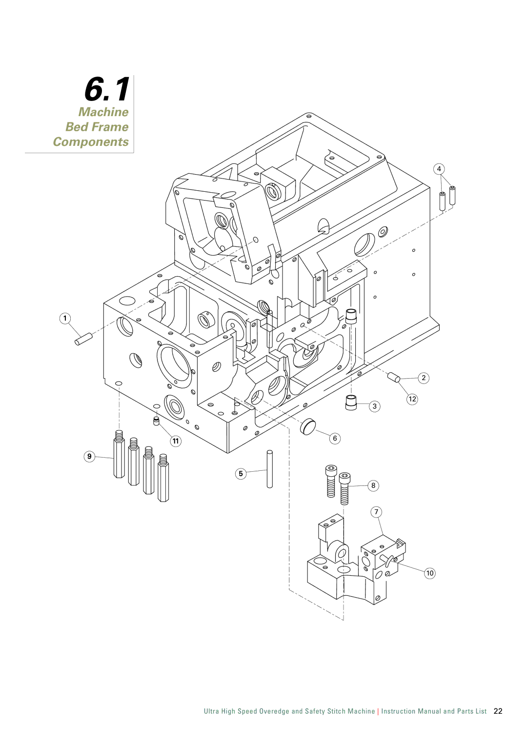 Singer 321K, 321D instruction manual Machine Bed Frame Components 