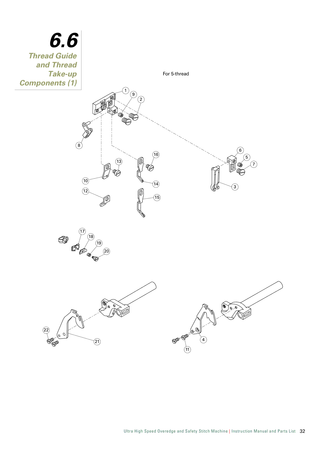 Singer 321K, 321D instruction manual Thread Guide Take-up, Components 