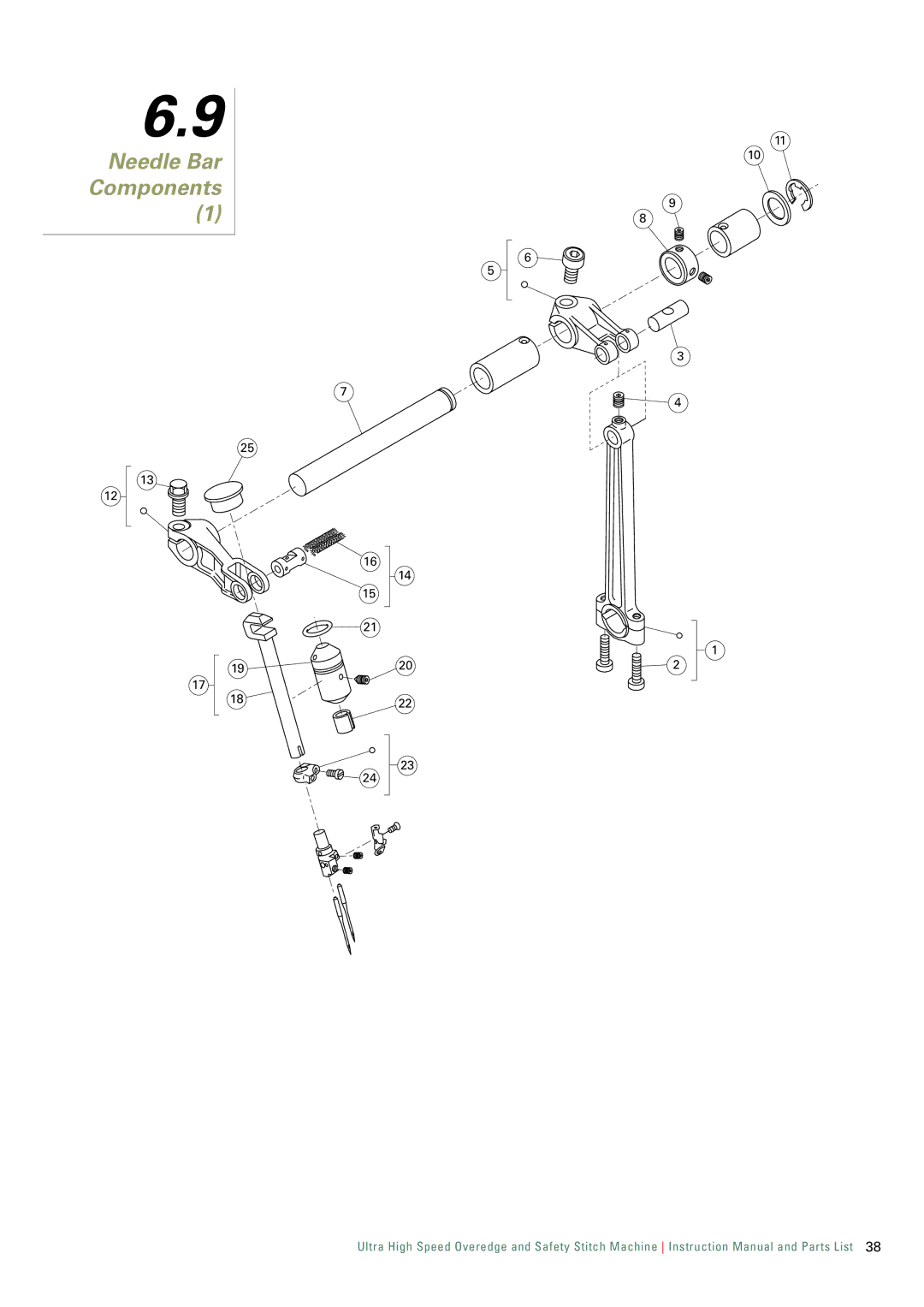 Singer 321K, 321D instruction manual Needle Bar Components 