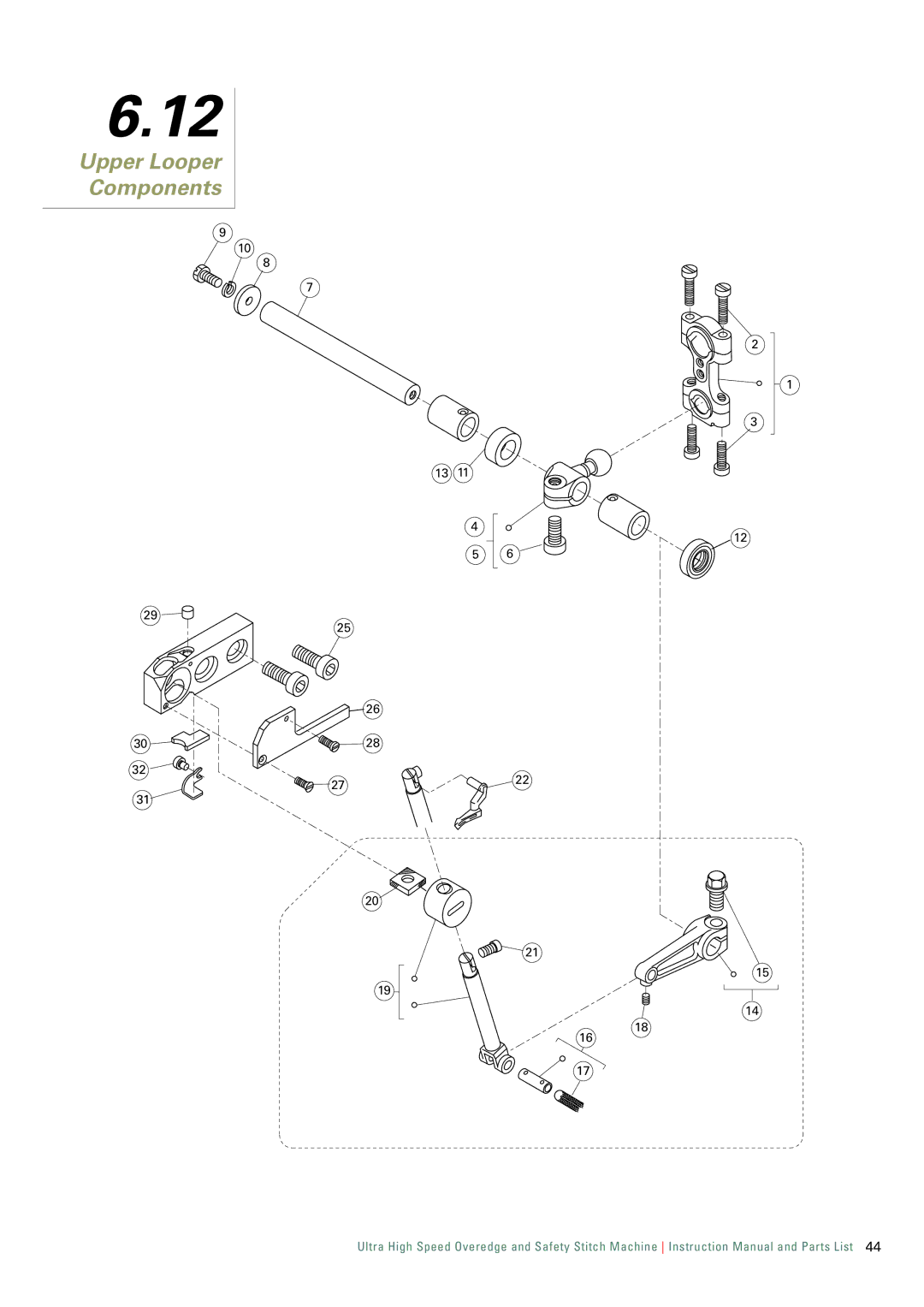 Singer 321K, 321D instruction manual Upper Looper Components 