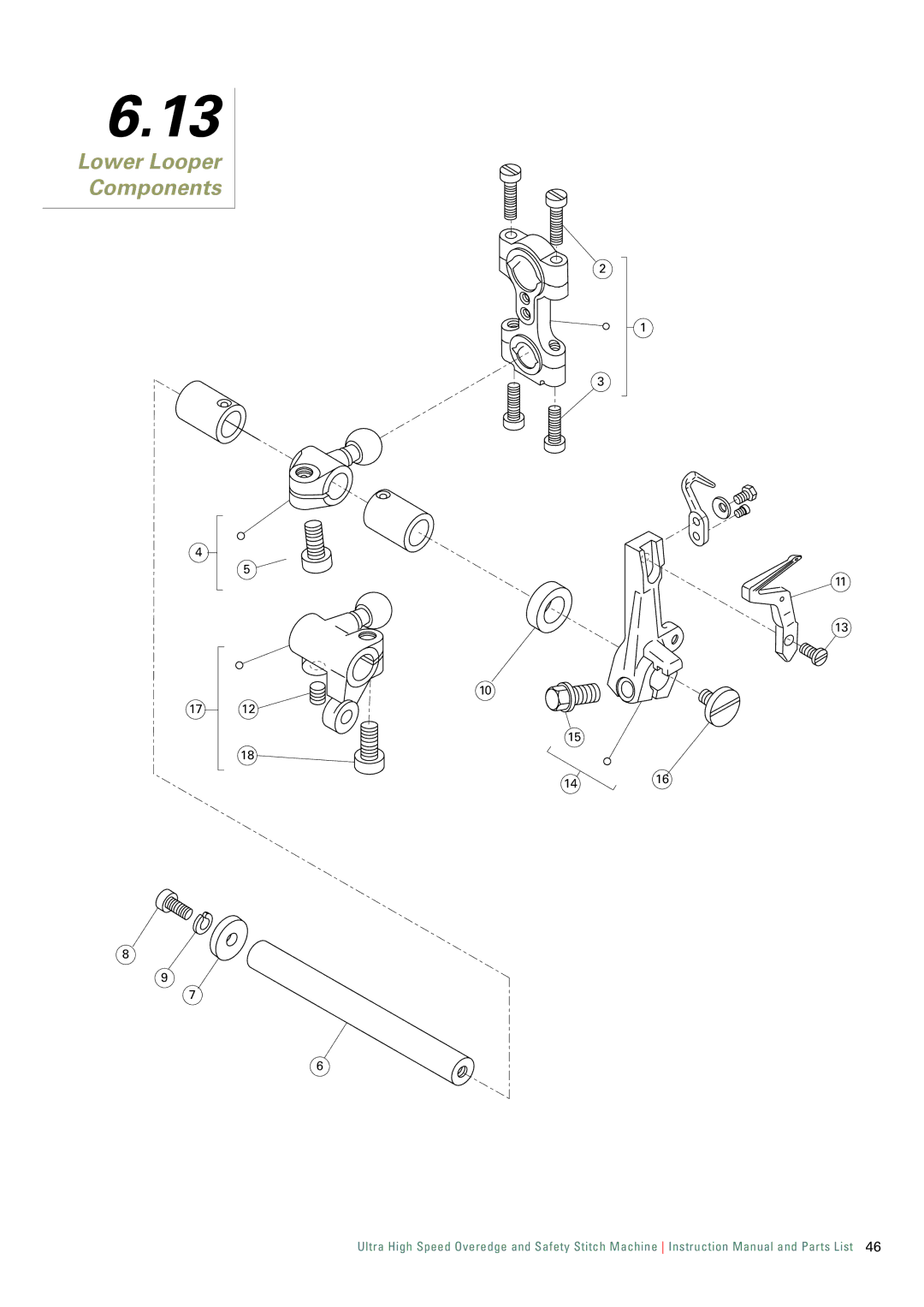 Singer 321K, 321D instruction manual Lower Looper Components 