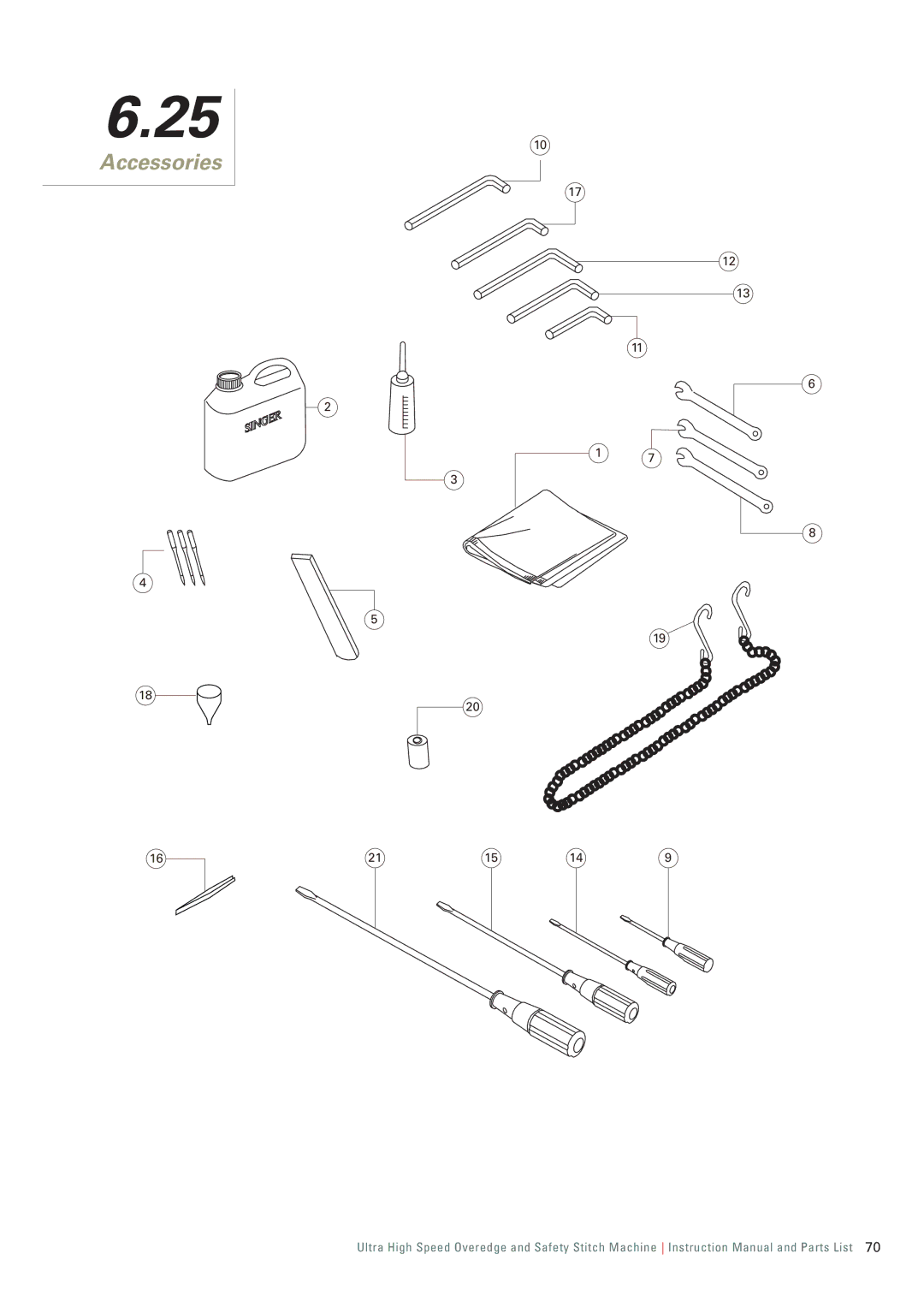 Singer 321K, 321D instruction manual Accessories 