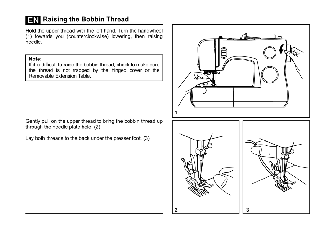 Singer 3323 instruction manual Raising the Bobbin Thread 