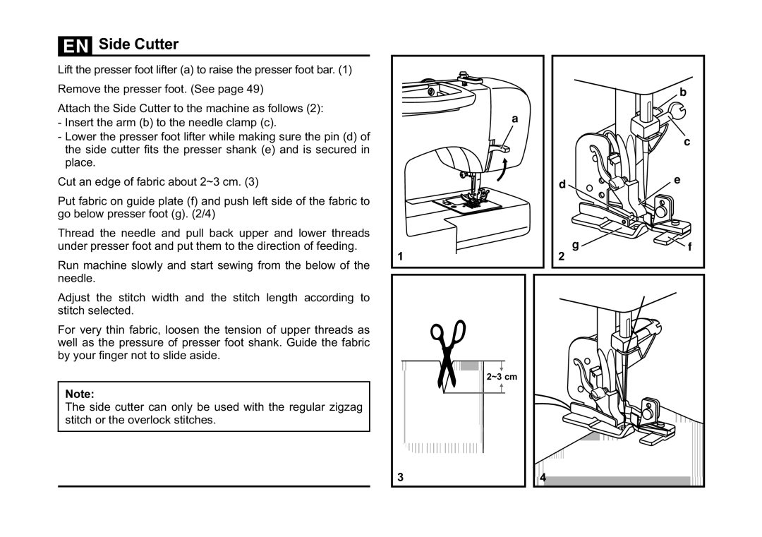 Singer 3323 instruction manual Side Cutter 