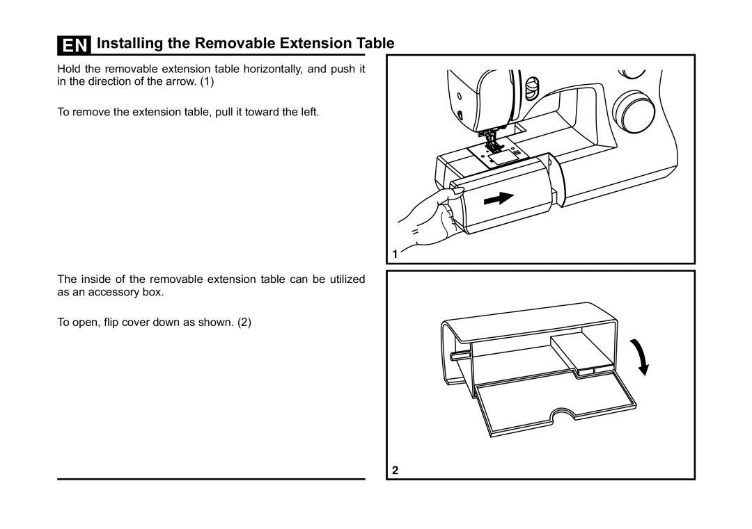 Singer 3323 instruction manual Installing the Removable Extension Table 