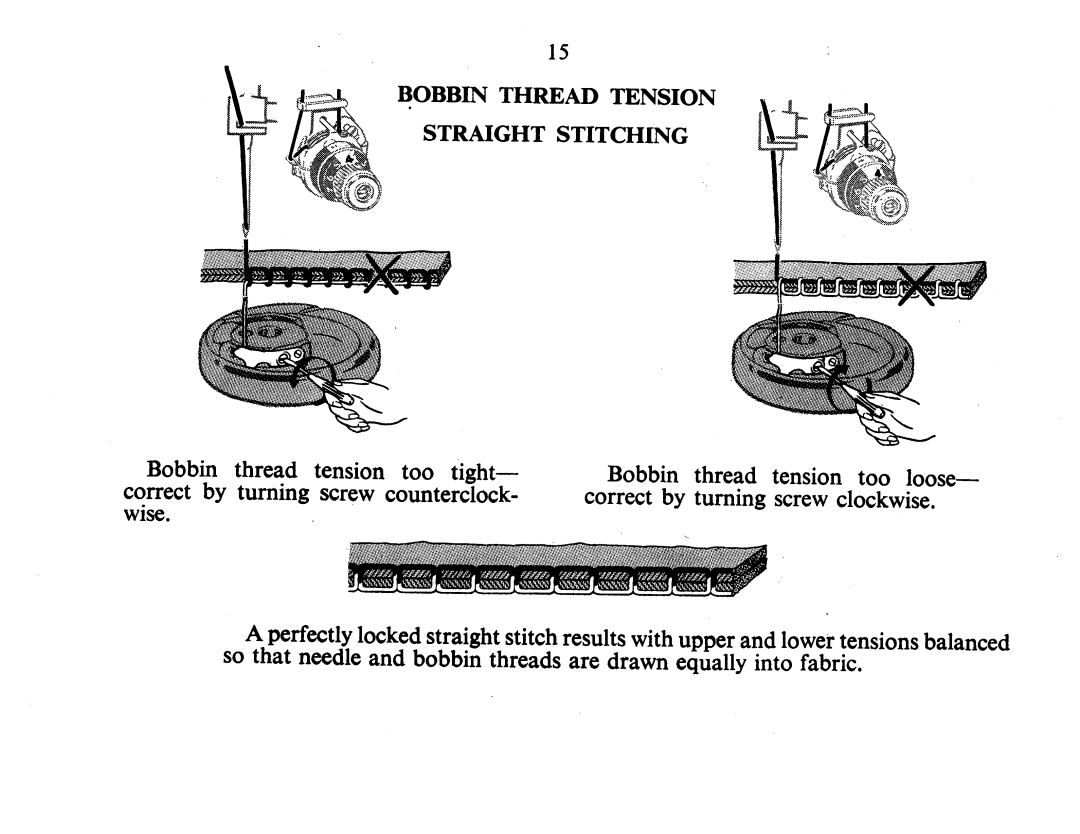 Singer 337 manual Bobbin Thread Tension Too loose 