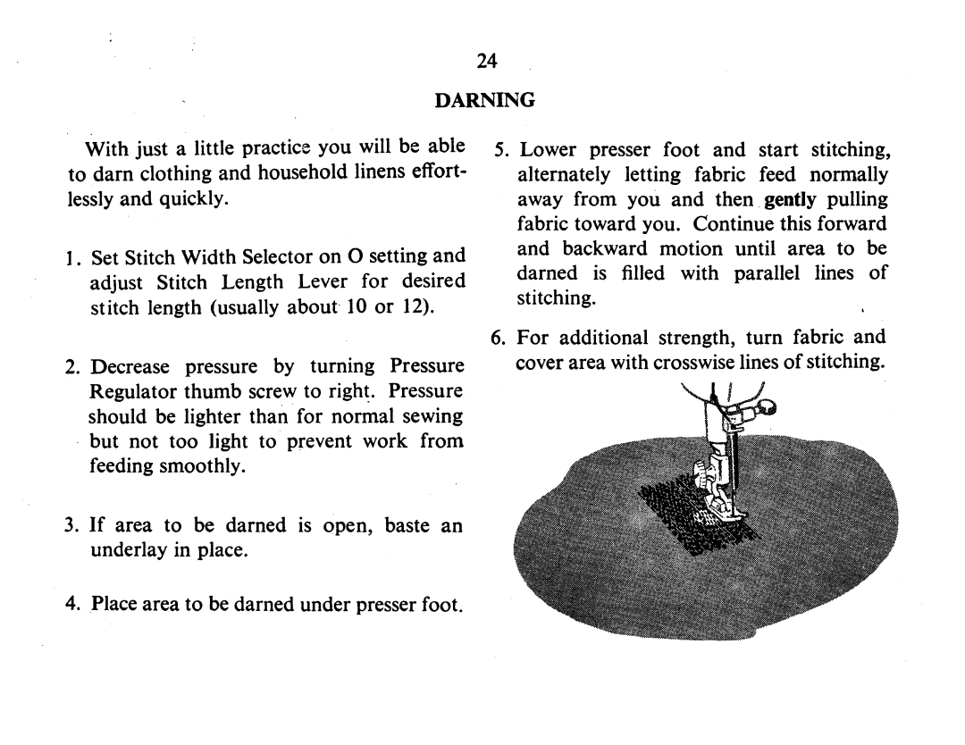 Singer 337 manual Darning 