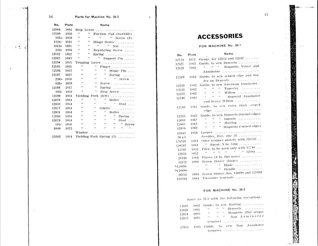 Singer 36-3, 36-1 manual 