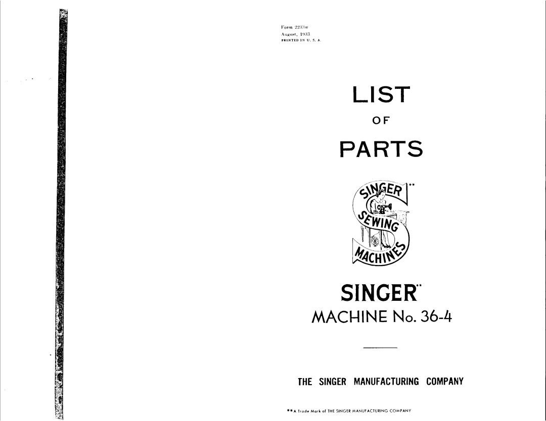 Singer 36-4 manual 