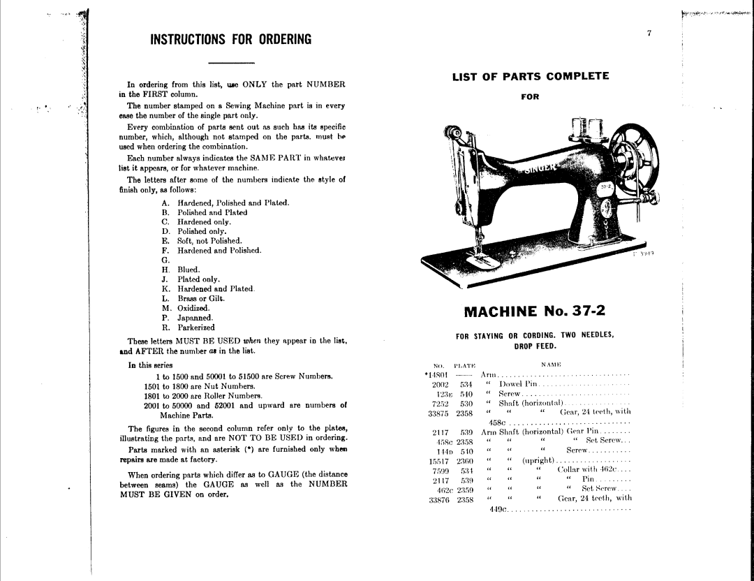 Singer 37-10 manual 